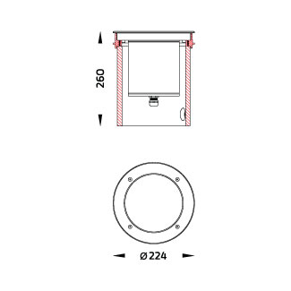 GRAVITON Round In-ground Uplighter